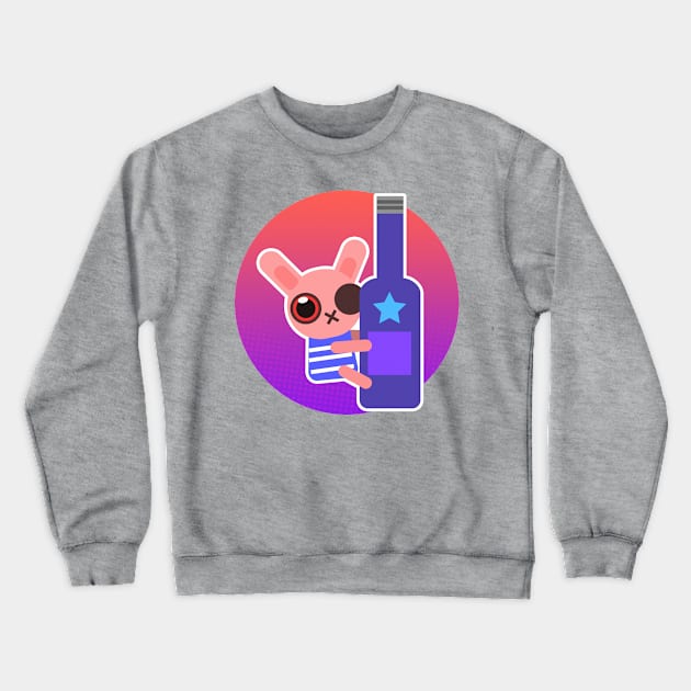 Some Bunny Needs Vodka Crewneck Sweatshirt by crazyanimal